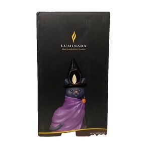 Luminara 3.5" x 7" Flameless Halloween Witch Cat Candle - LED, Real Wax, Timer